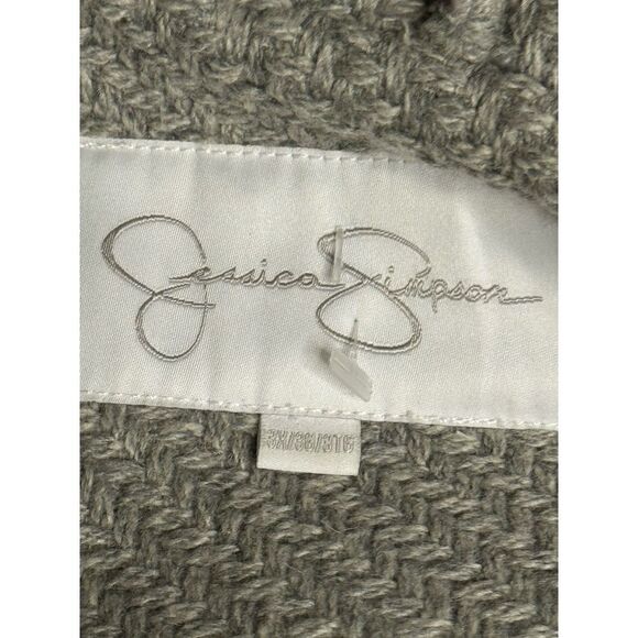 Nwt Jessica Simpson Plus  Braided Wool Coat With Shawl Collar Grey - Picture 10 of 11